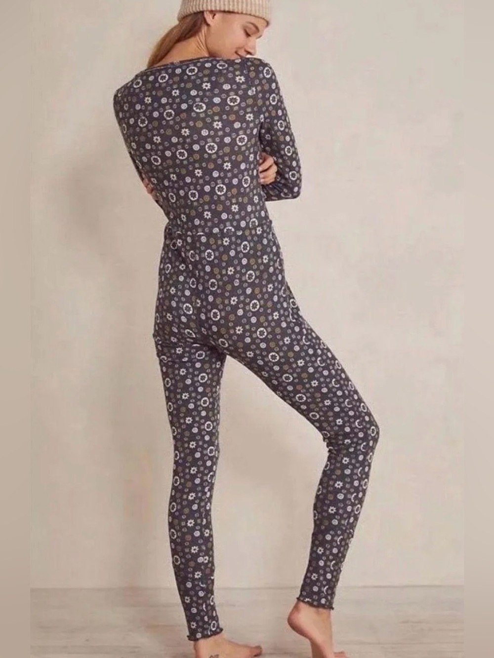 Free People Intimately Home Alone Long Floral John Thermal One Piece Size XS